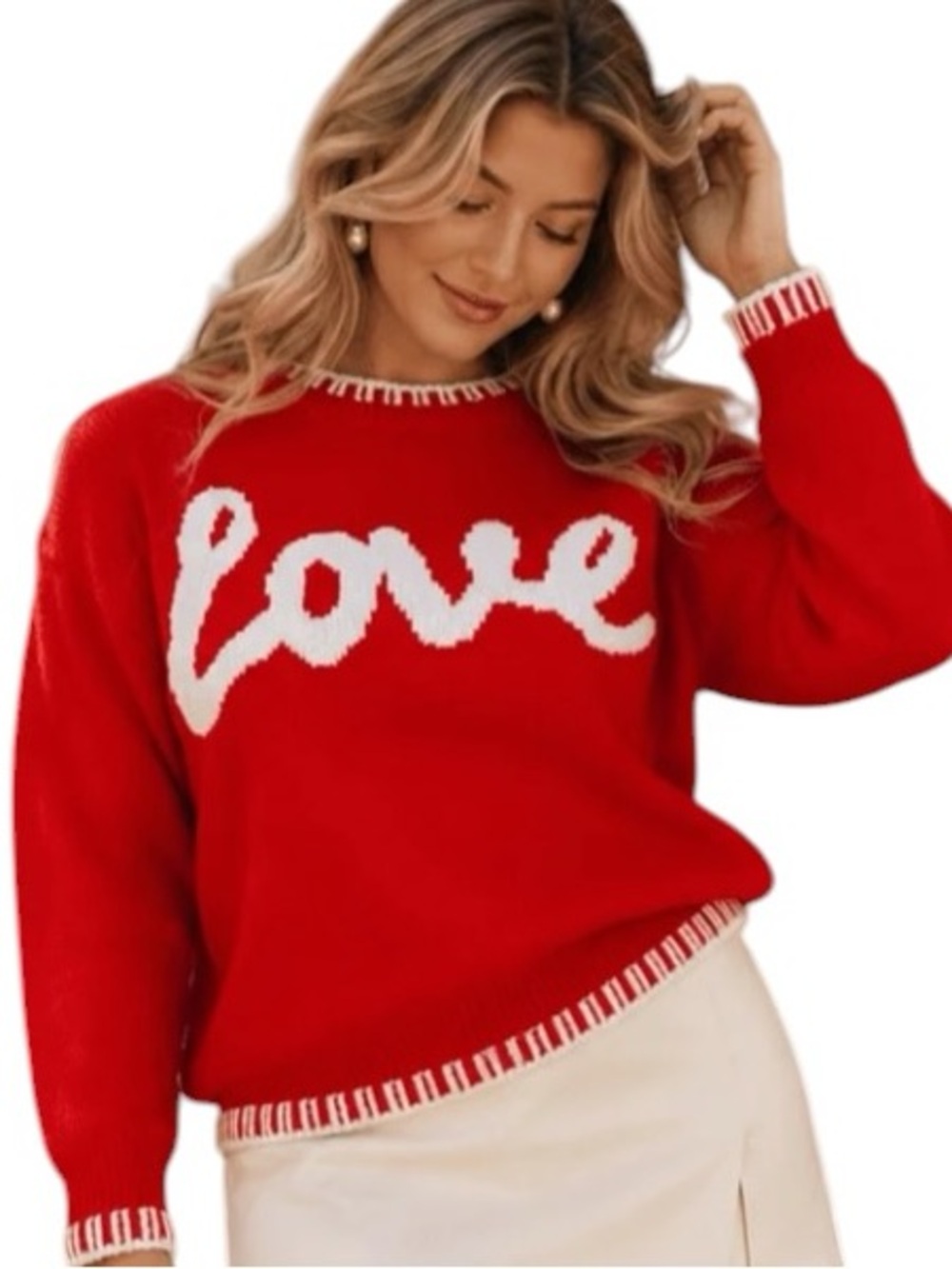 121:  IDENTITY NEW LOVE SWEATER RED